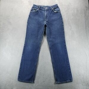 VTG Lee Jeans Womens 16 Blue Straight High Rise Made in USA Union 80s Talon‎